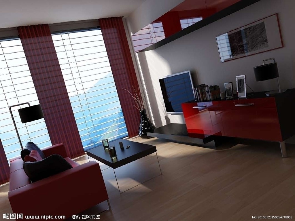 创意客厅场景模型 3d室内设计     