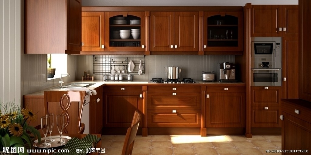 精美现代厨房场景模型 3d室内     
