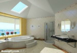 房圆浴缸现代洗手间装修效果图     