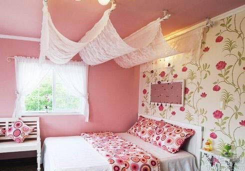 粉色卧室效果图 18款粉色卧室     