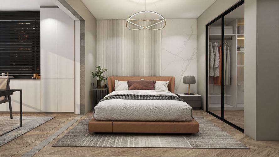 新款轻奢风卧室-莫兰迪色系卧室设计