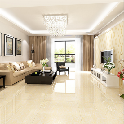 玻化砖600x600客厅地砖 卧室地板砖耐磨抛光砖黄聚晶