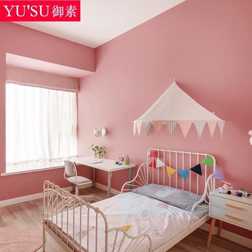 紫色兰素色儿童脏北欧迪莫纯色背景墙墙纸房女孩壁纸卧室粉色
