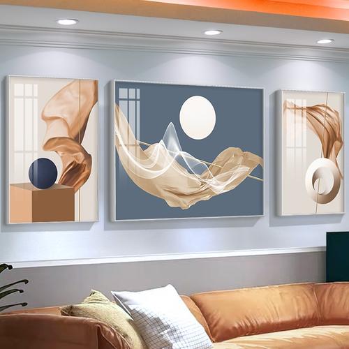 现代轻奢沙发背景墙装饰画客厅三联抽象挂