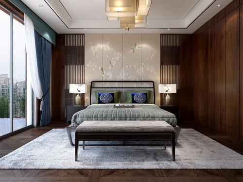 风格700平米别墅卧室床尾凳装修效果图