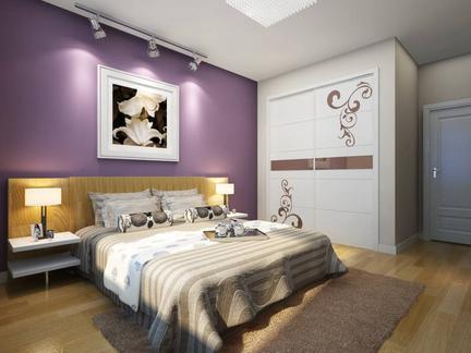 现代风格紫色背景墙效果图
