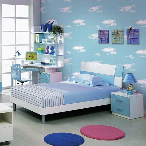 简约风格墙面壁纸装修效果图简约风格儿童床