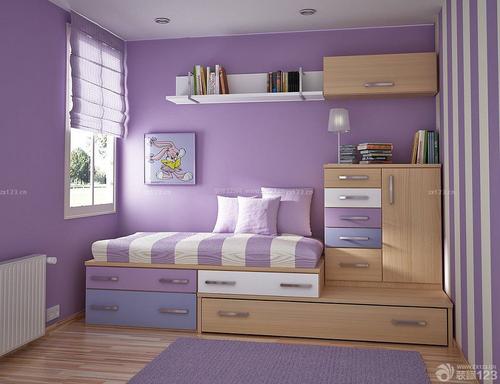 平米小卧室墙面颜色设计装修图_装修123效果图