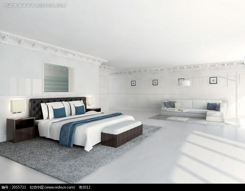 免费素材 3d素材 3d模型 室内 超现代大空间卧室效果图  请您分享