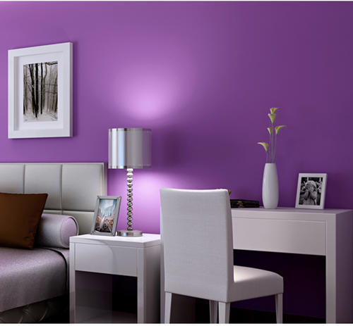 墙纸紫罗兰现代简约纯色素色卧室客厅餐厅烂漫高贵背景墙壁纸