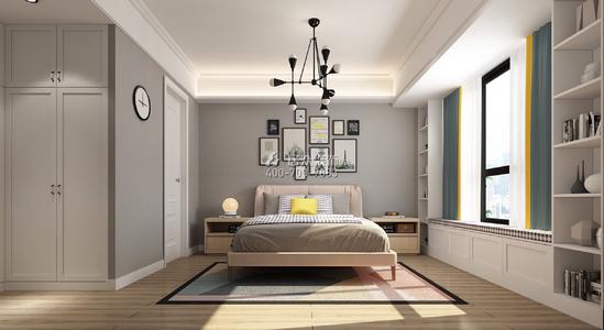 摩尔城米北欧风格平层户型卧室装修效果图