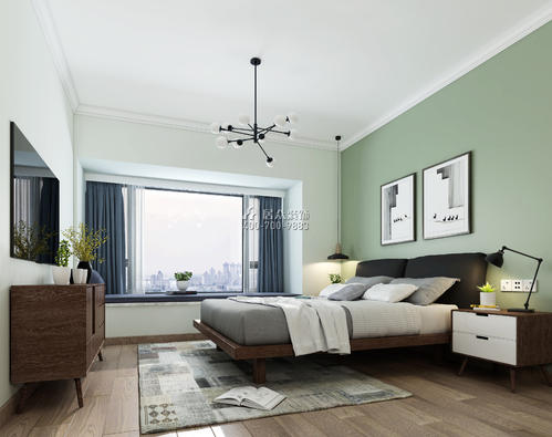 凤凰兰亭三期现代简约风格平层户型卧室装修效果图