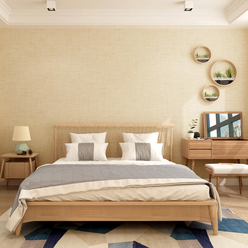 孚太 现代简约客厅卧室背景非壁纸纯色无缝墙布