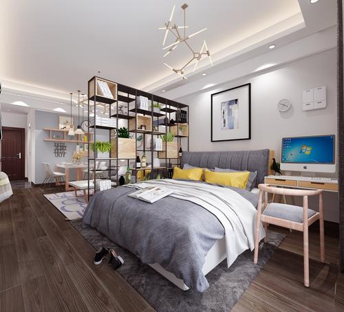 地王公寓55平米北欧风格装修案例-卧室